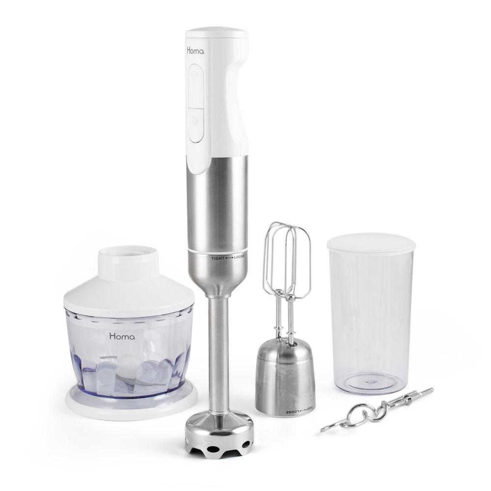 Stavblender sæt fra Homa med minihakker og piskeris - Billig fragt