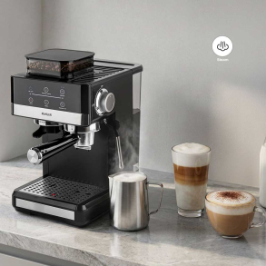 M�HLER Espressomaskine med 20 bar tryk, kv�rn og m�lkeskummer
