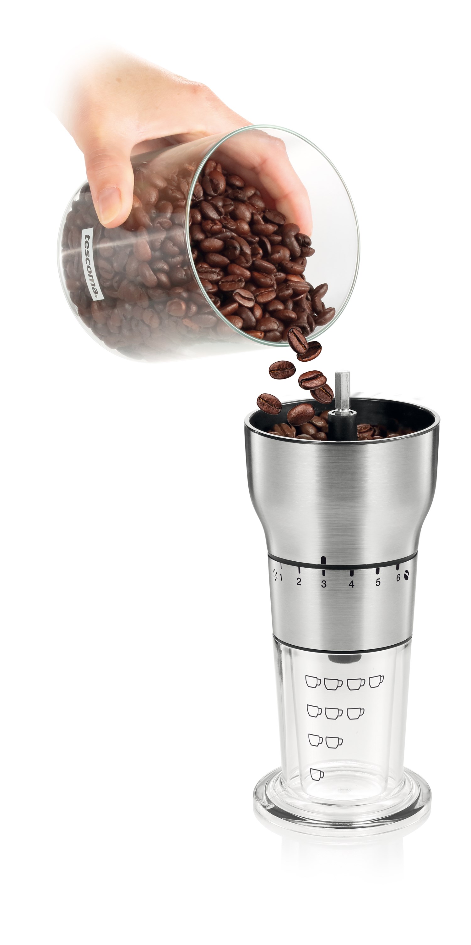 Kaffekværn i rustfrit stål med keramisk kværn og smart måle enhed - Hurtig levering