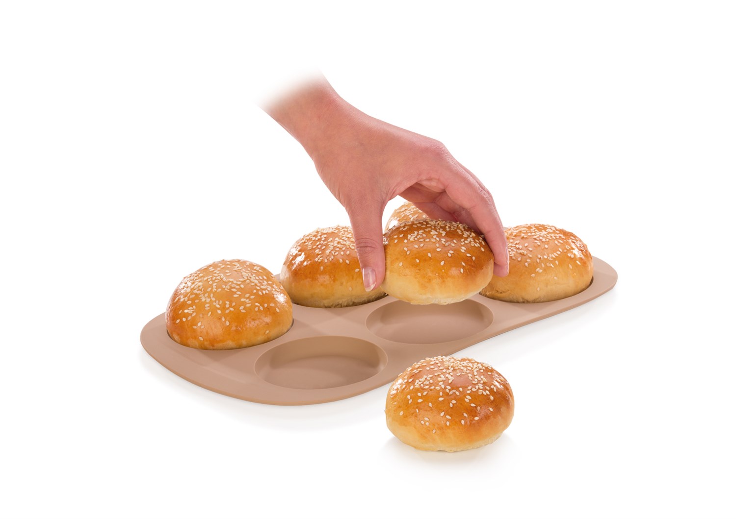 Burgerbolle form i silikone til 6 boller – Billig fragt