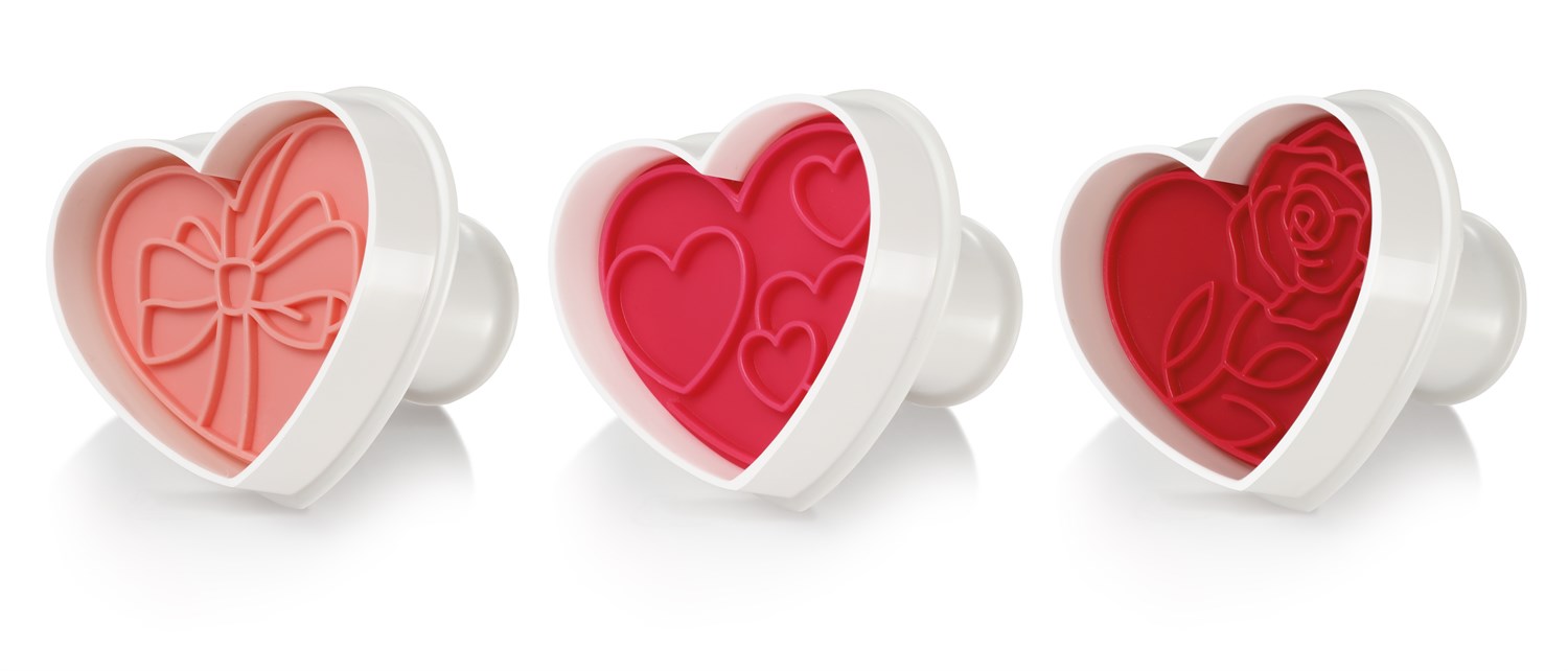 Udstikker form til småkager med hjerte og rose motiver – Hurtig levering