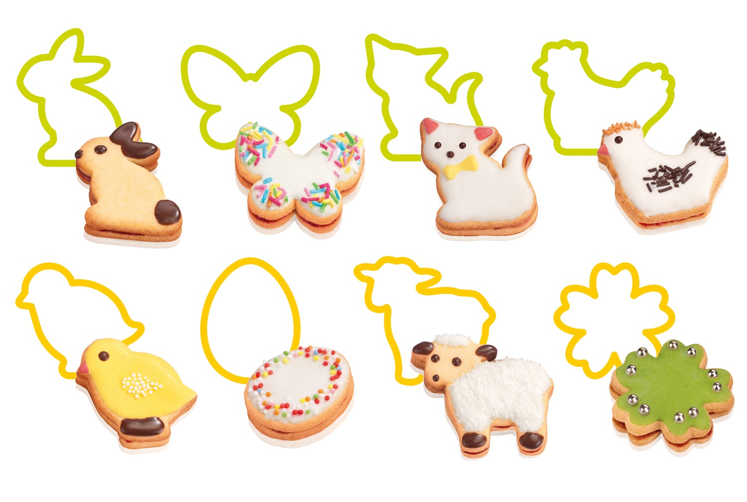 Udstikker sæt til småkager med 8 påske motiver fra Tescoma – Hurtig levering