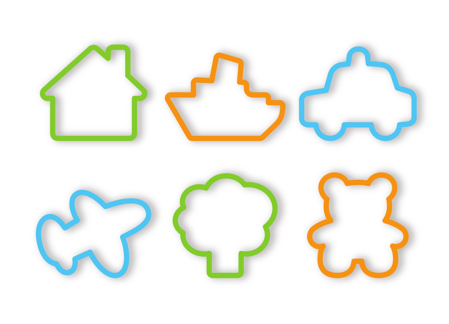 Udstikker forme med 6 søde motiver til drenge – Billig fragt