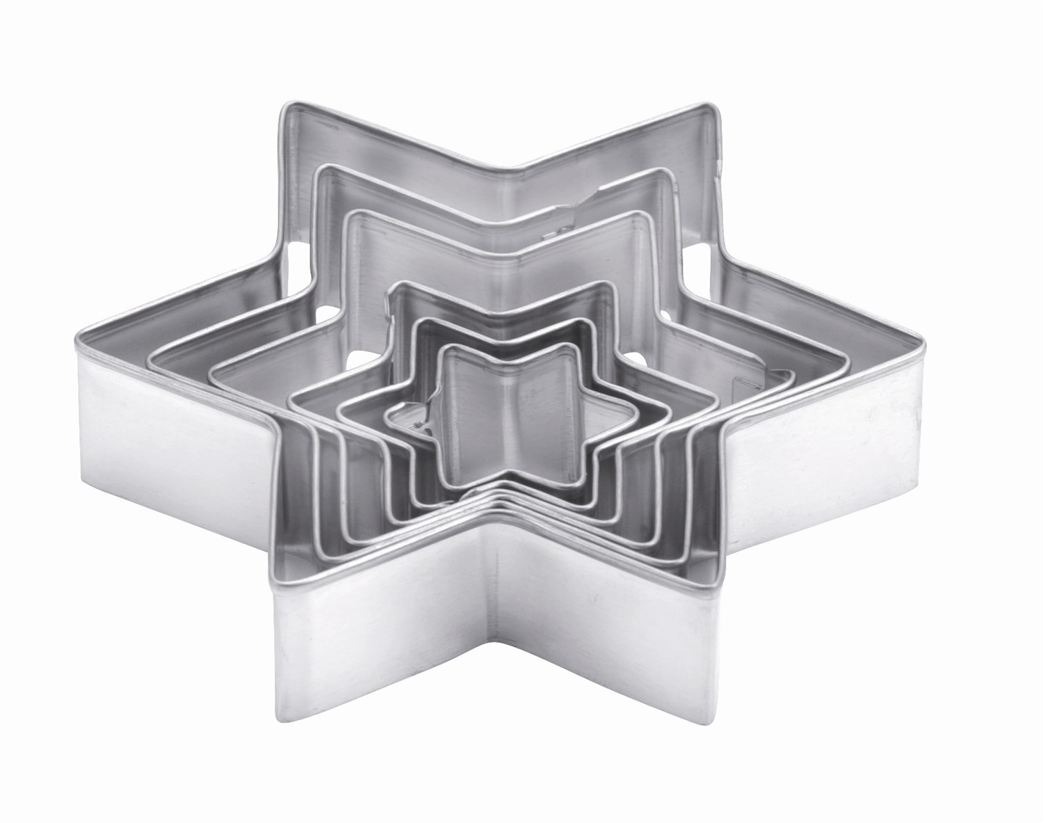 Stjerneformet udstikker sæt i metal. Sæt med 6 str. – Hurtig levering