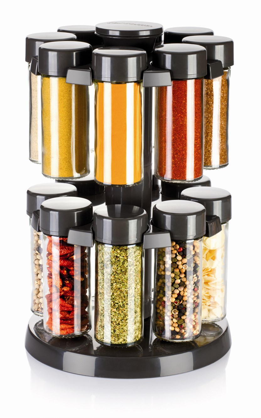 Krydderi karrusel med 16 glas fra Tescoma - Billig fragt