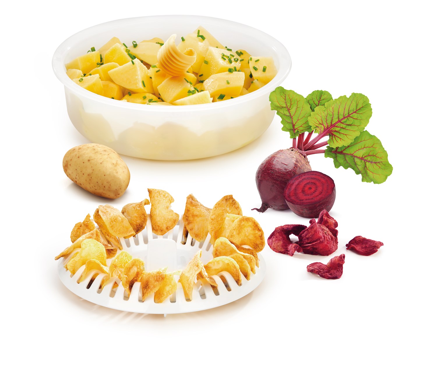 Skål til fremstilling af chips og kartofler i microbølgeovn - Billig fragt