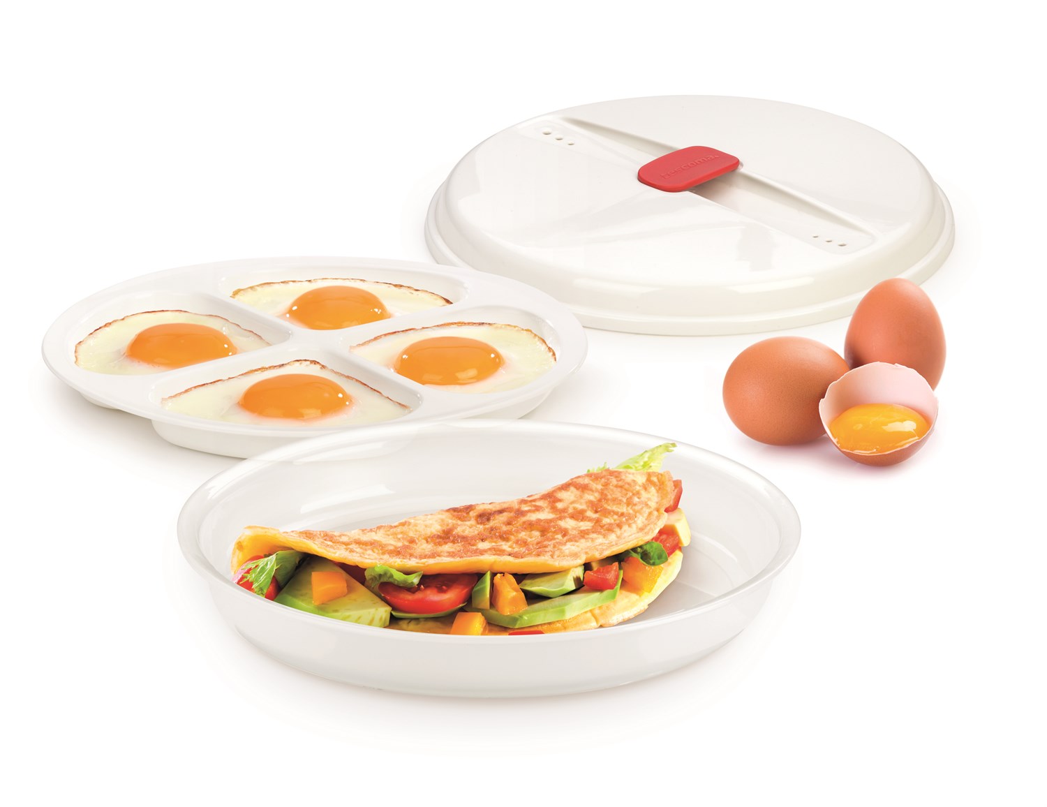 Skål til fremstilling af omelet eller spejlæg i microbølgeovn - Billig fragt