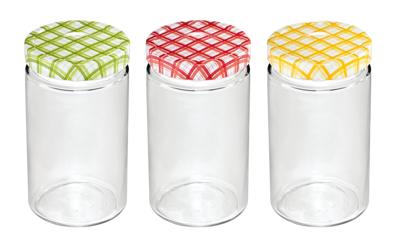 Patent glas med låg til marmelade, henkogning eller lignende, 400 ml, 3 stk. - Billig fragt