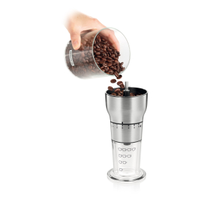 Kaffekv�rn  i rustfrit st�l med keramisk kv�rn og smart m�le enhed