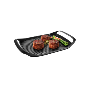 Grillpande 42 x 28 cm med riller og 2 termiske zoner