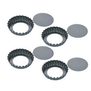 T�rteform med l�s bund, � 10 cm. 4 stk.