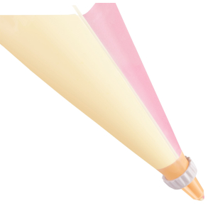 Elastisk spr�jtepose med dobbeltkammer der kan genbruges