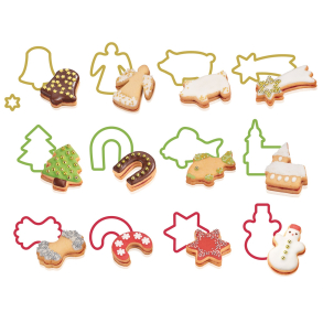 Udstikker forme med 13 klassiske julemotiver