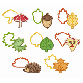 Udstikker forme med 8 s�de efter�rsmotiver fra Tescoma