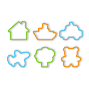 Udstikker forme med 6 s�de  motiver til drenge