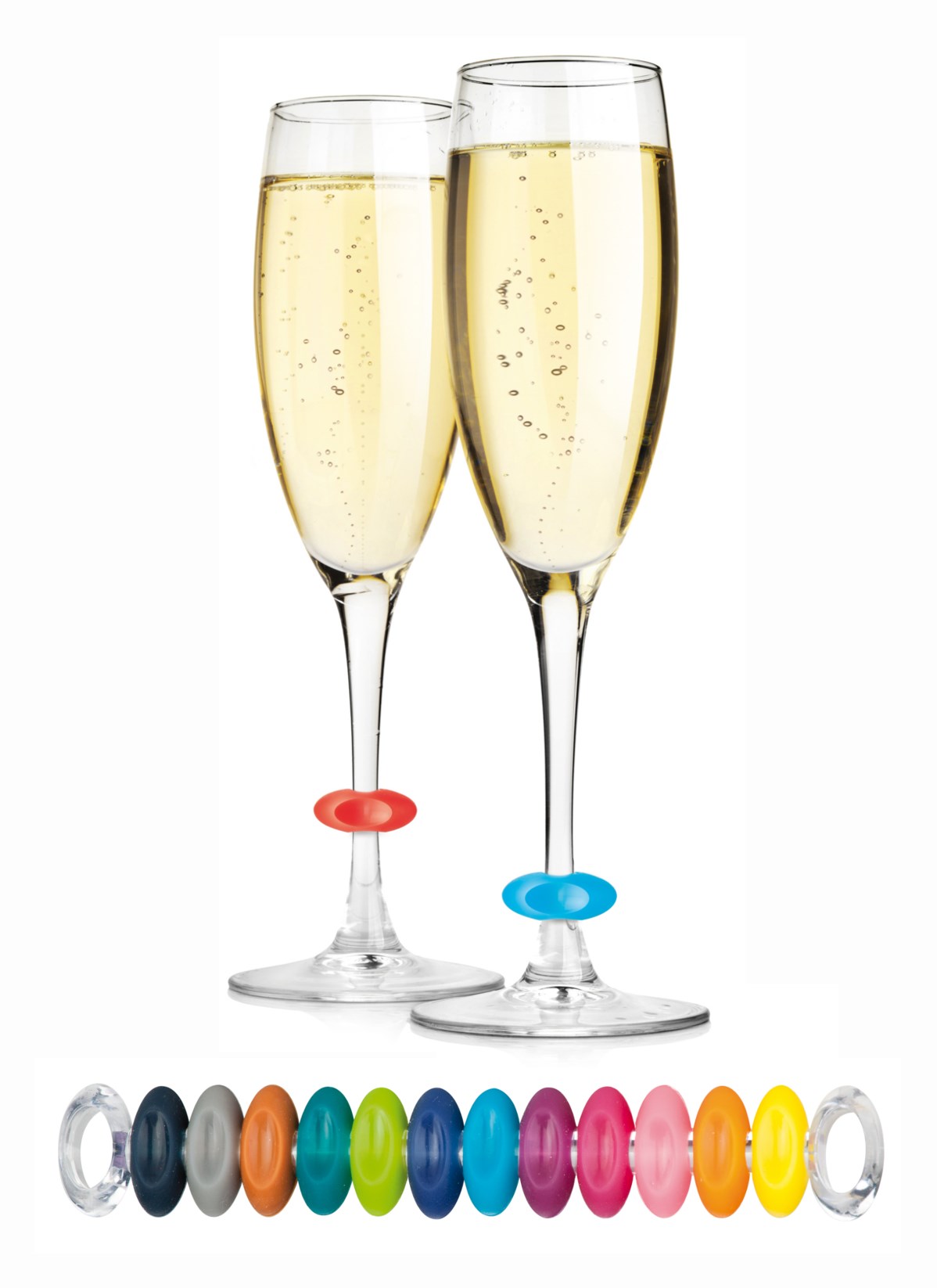 Farvemarkering til glas på stilk, 12 stk. - Hurtig levering